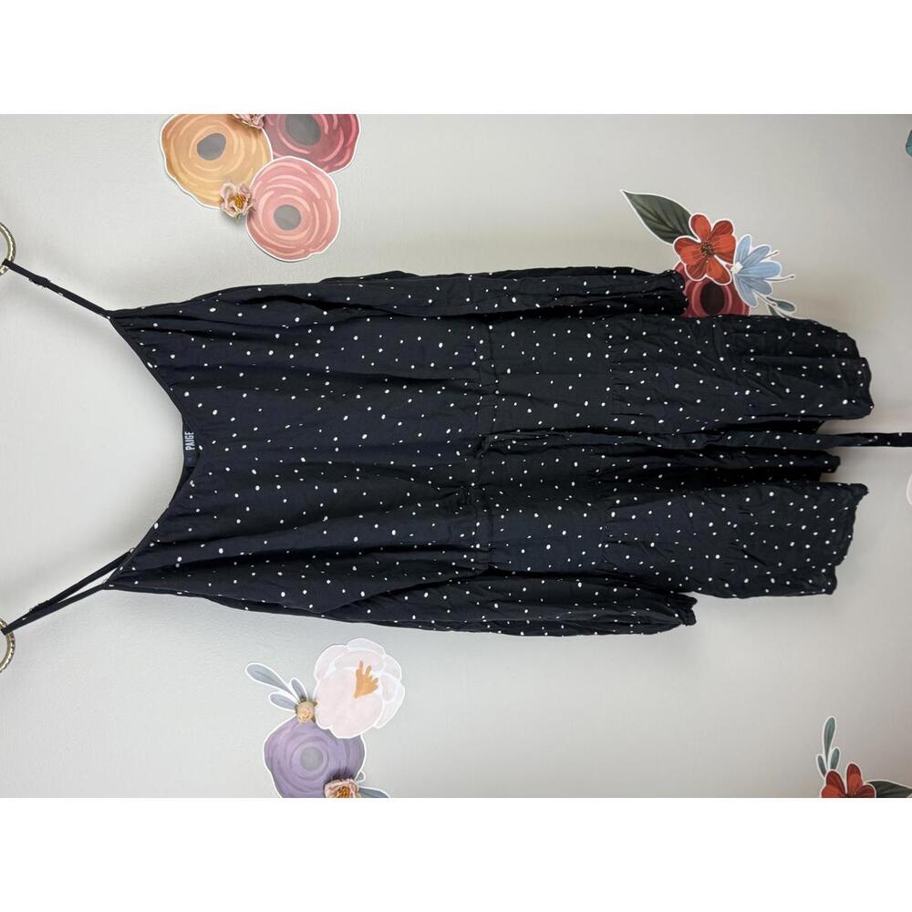 PAIGE Cold Shoulder Black Bell Sleeve Polka Dot Mini Madigan Dress - Size - XS